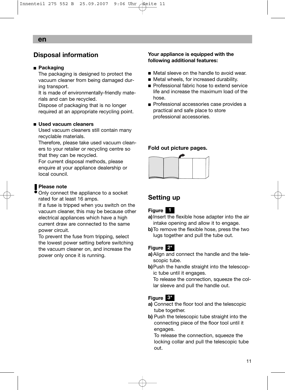 Disposal information, Setting up | Bosch BSG8PRO1 User Manual | Page 16 / 157