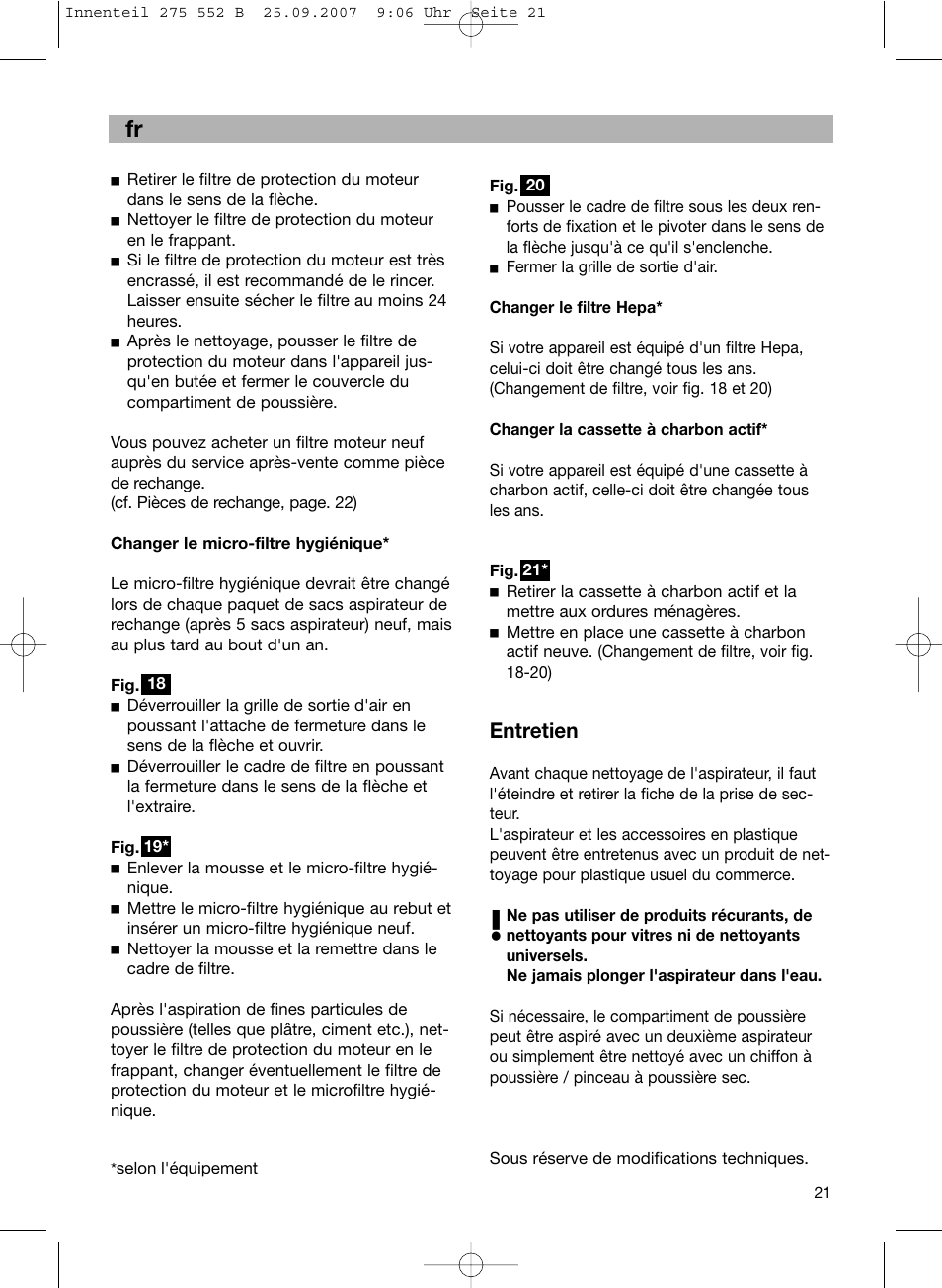 Entretien | Bosch BSG8PRO1 User Manual | Page 26 / 157