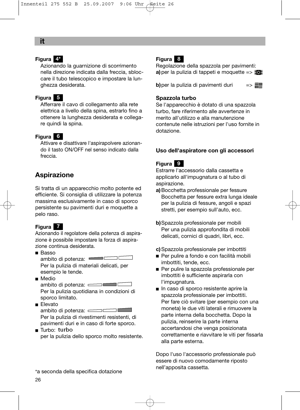 Aspirazione | Bosch BSG8PRO1 User Manual | Page 31 / 157