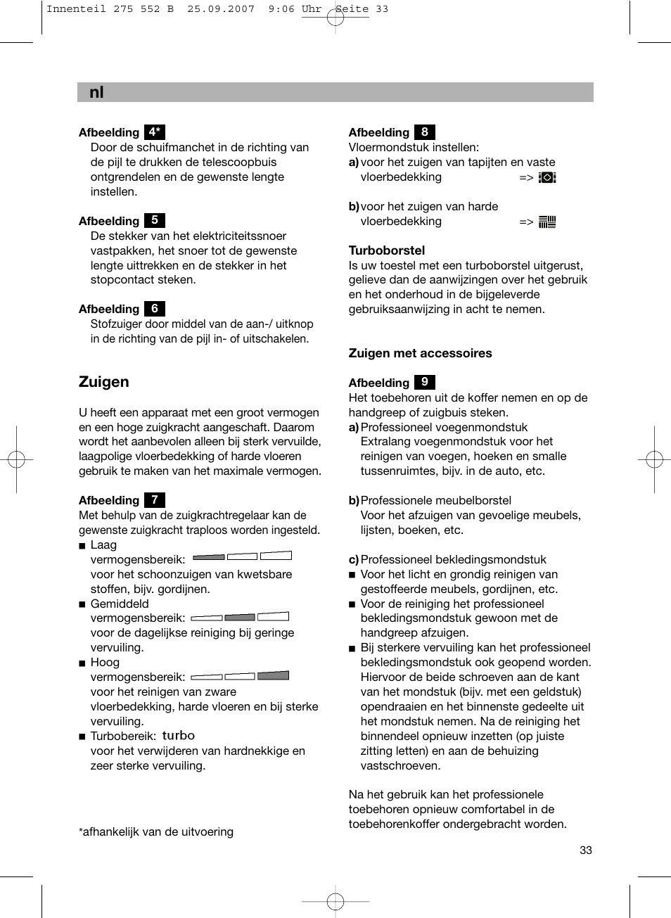 Zuigen | Bosch BSG8PRO1 User Manual | Page 38 / 157