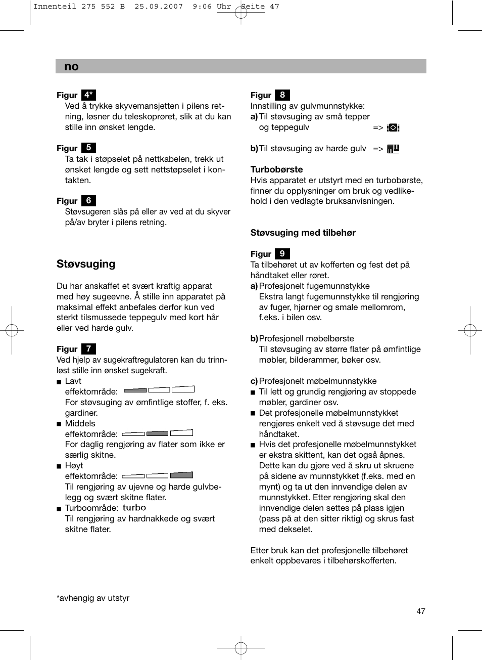 Støvsuging | Bosch BSG8PRO1 User Manual | Page 52 / 157