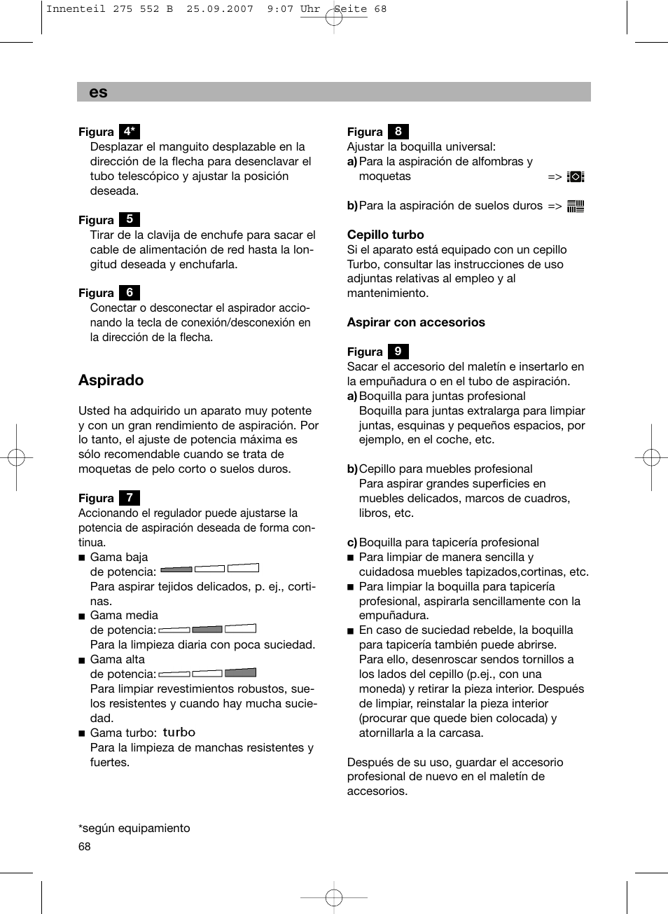 Aspirado | Bosch BSG8PRO1 User Manual | Page 73 / 157