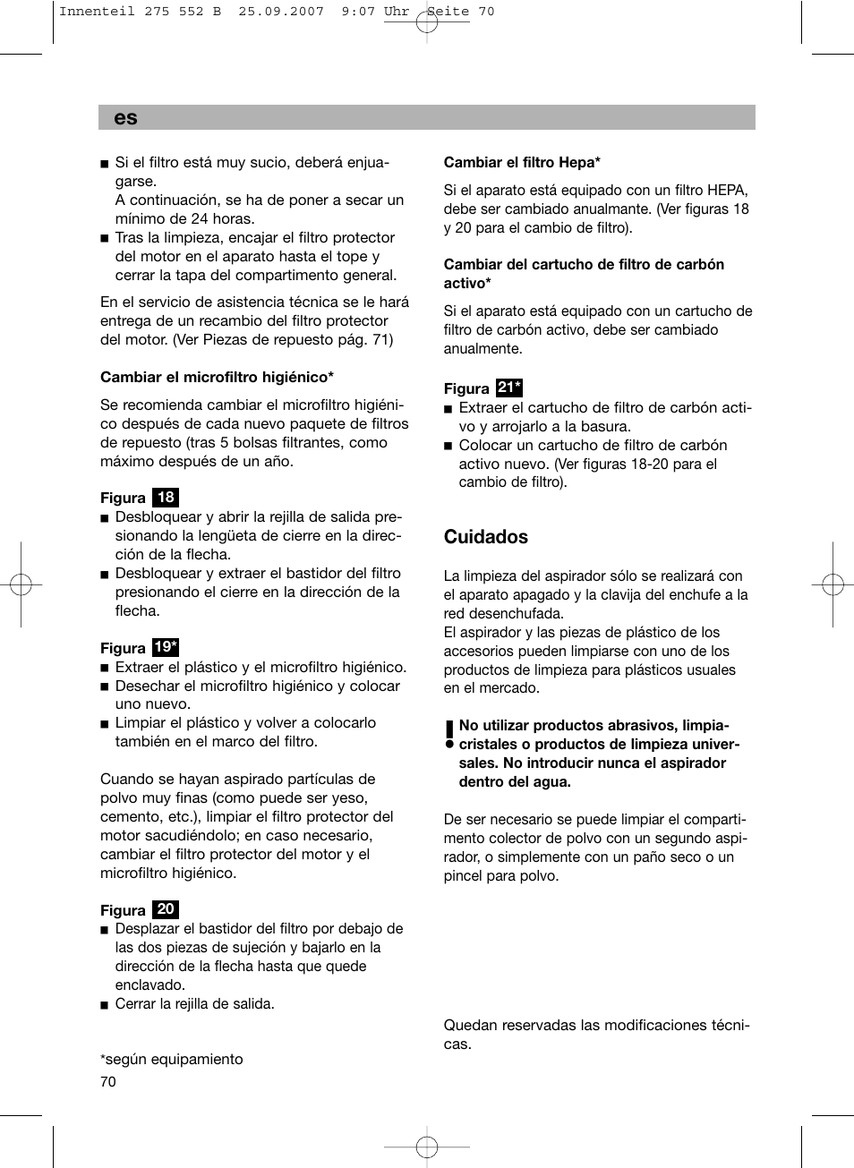 Cuidados | Bosch BSG8PRO1 User Manual | Page 75 / 157