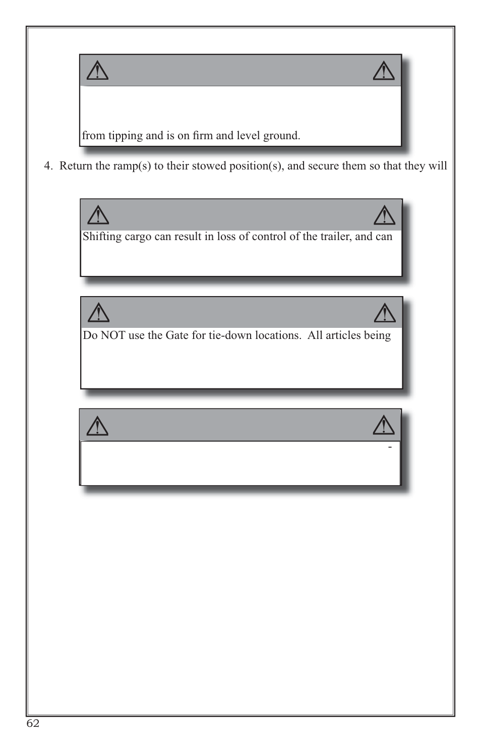 Warning | Lifetime 65004 User Manual | Page 62 / 76