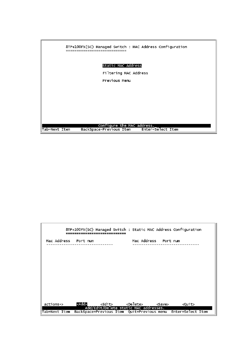 3-6-1.static mac address | Lobos Tech LB-FEA800M User Manual | Page 30 / 85