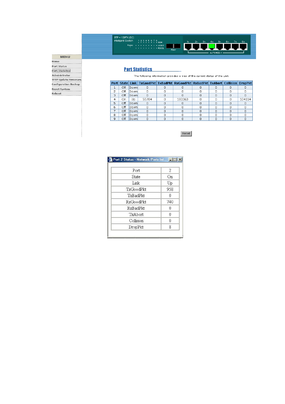 3. port statistics | Lobos Tech LB-FEA800M User Manual | Page 53 / 85