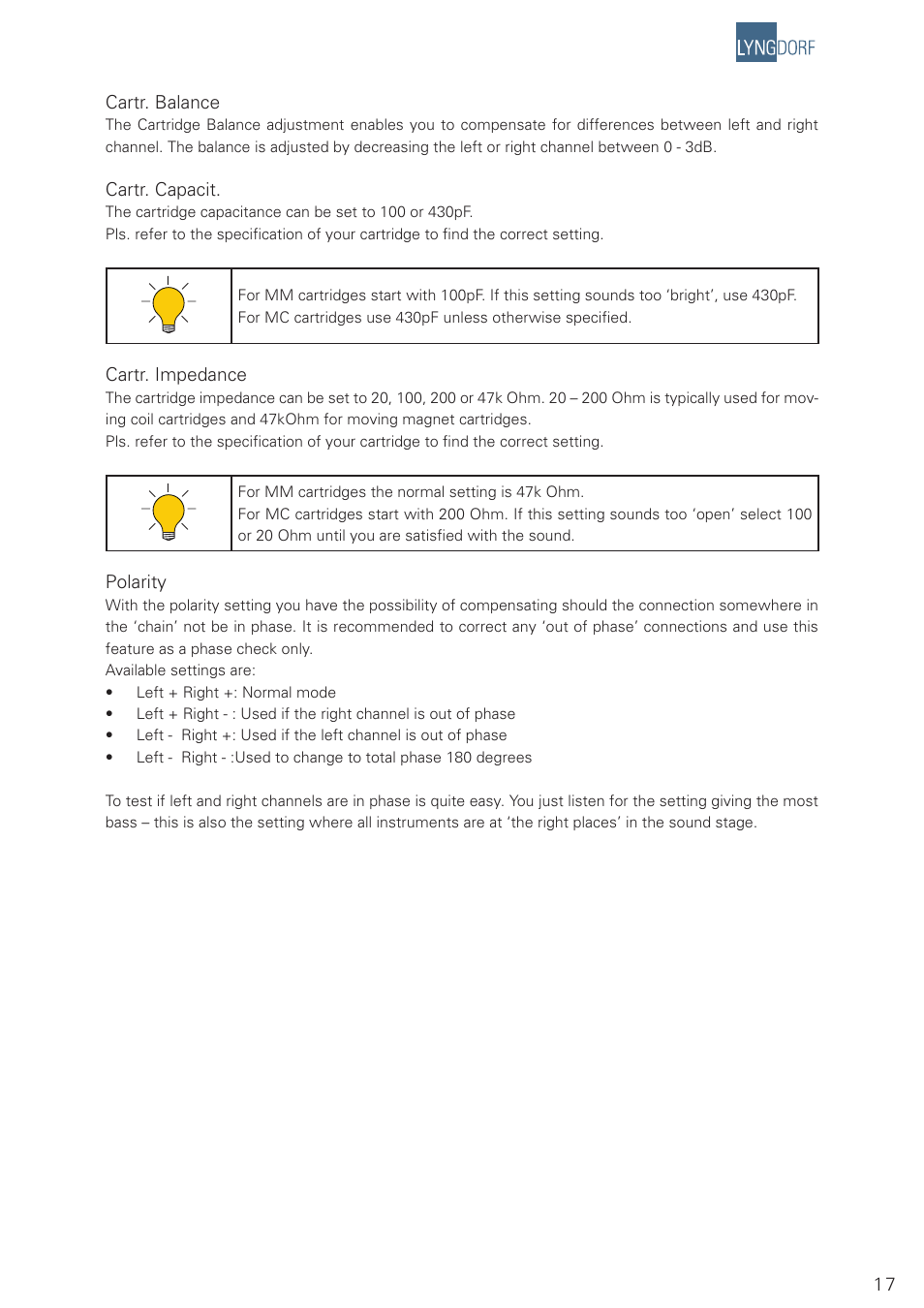 Lyngdorf Audio Millenium ADC Analog/Digital Converter User Manual | Page 17 / 24