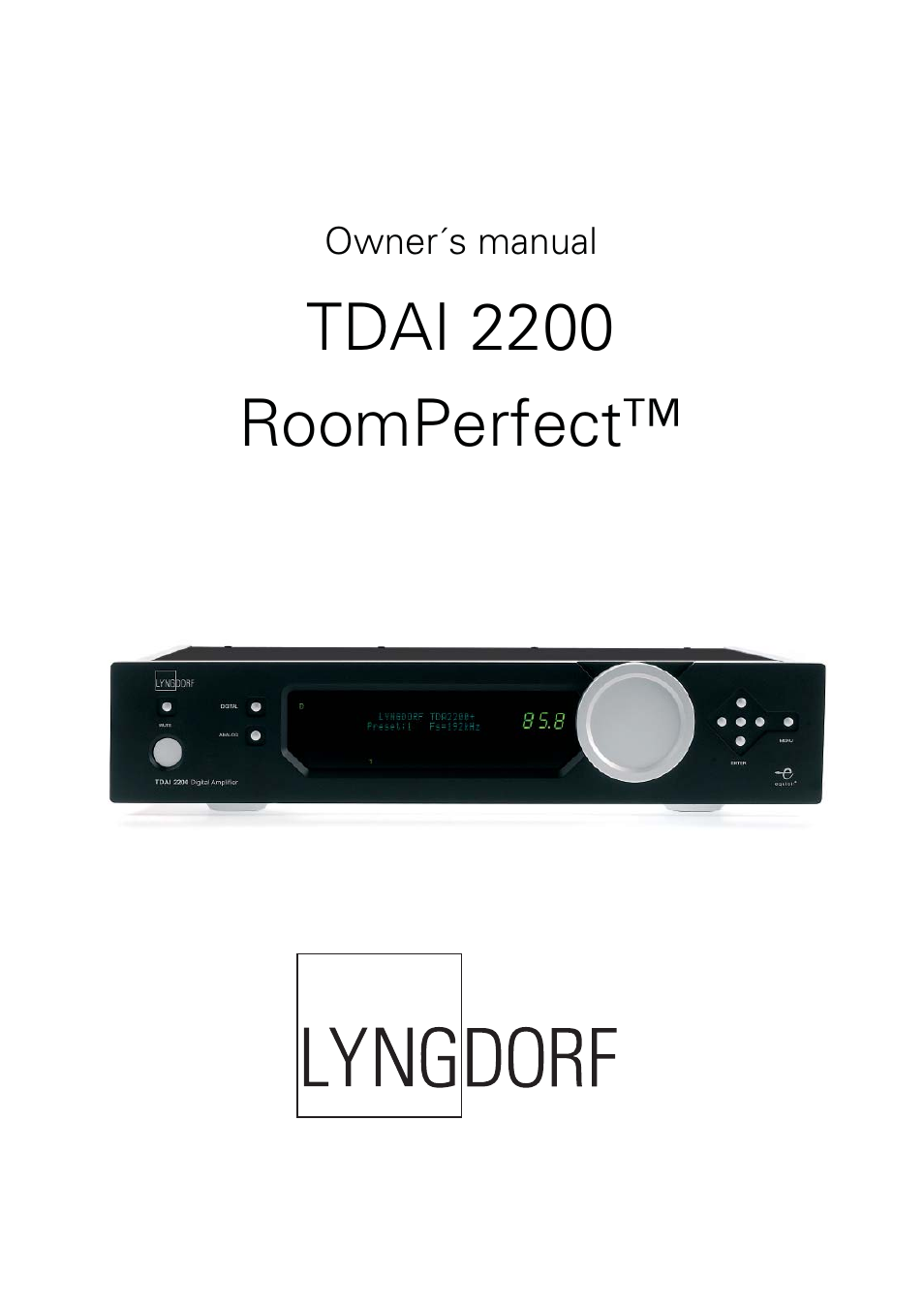 Lyngdorf Audio TDAI 2200 User Manual | 40 pages