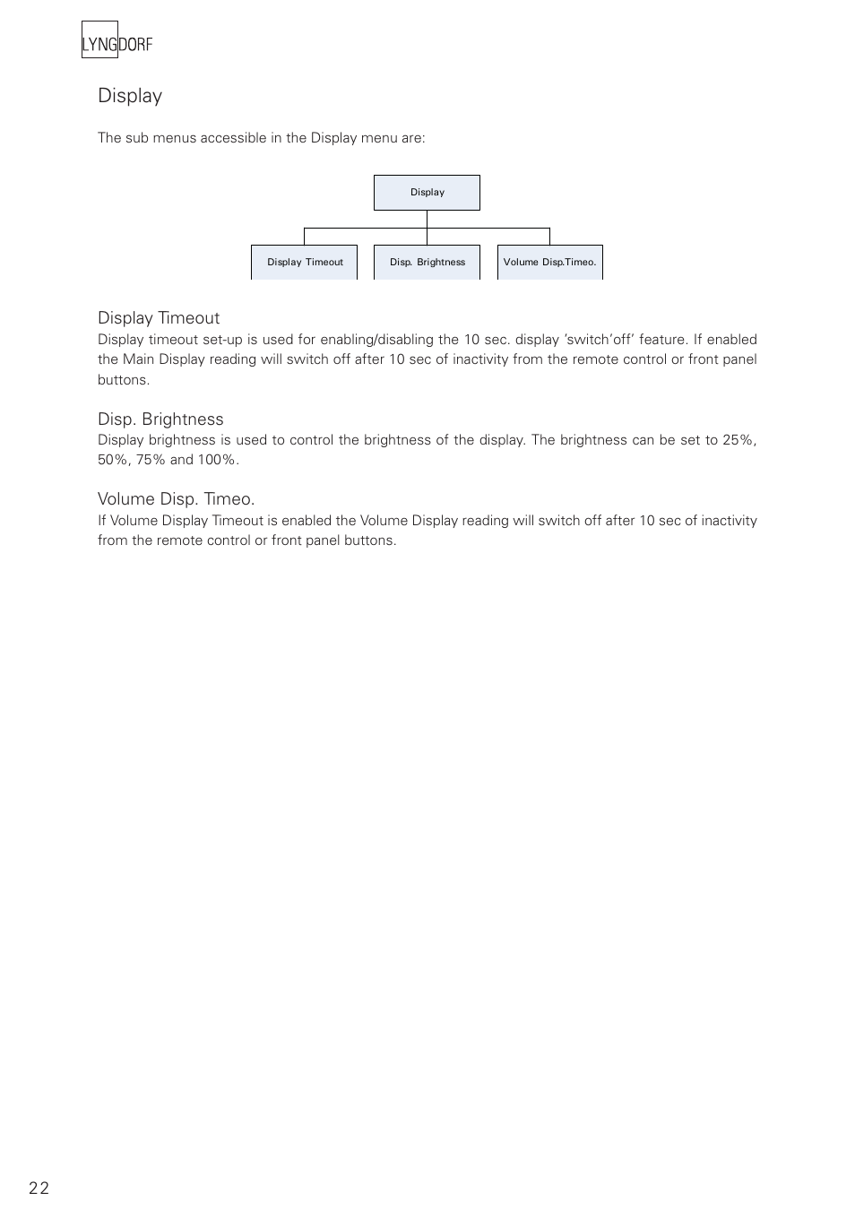 Display | Lyngdorf Audio TDAI 2200 User Manual | Page 22 / 40