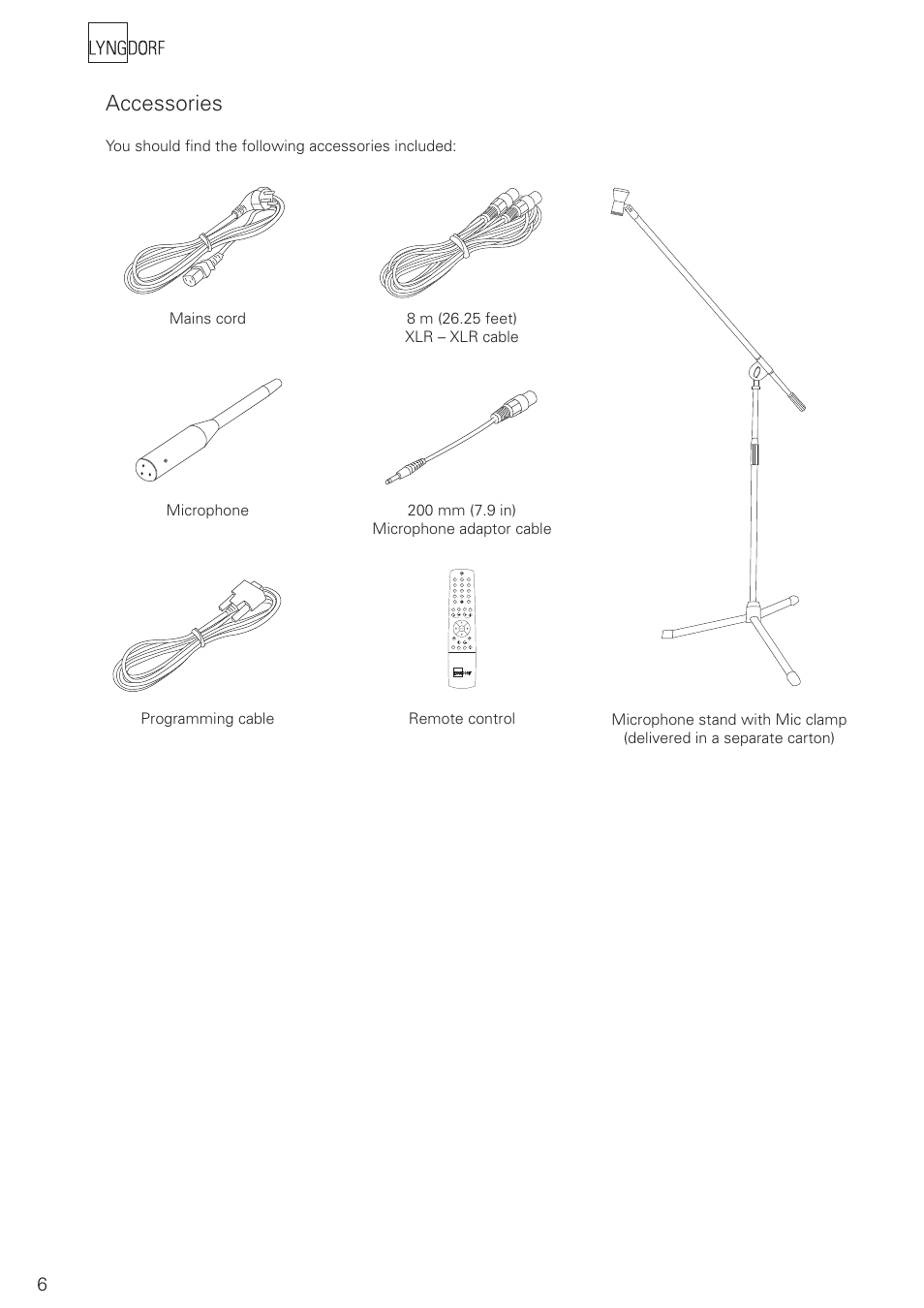 Accessories | Lyngdorf Audio TDAI 2200 User Manual | Page 6 / 40