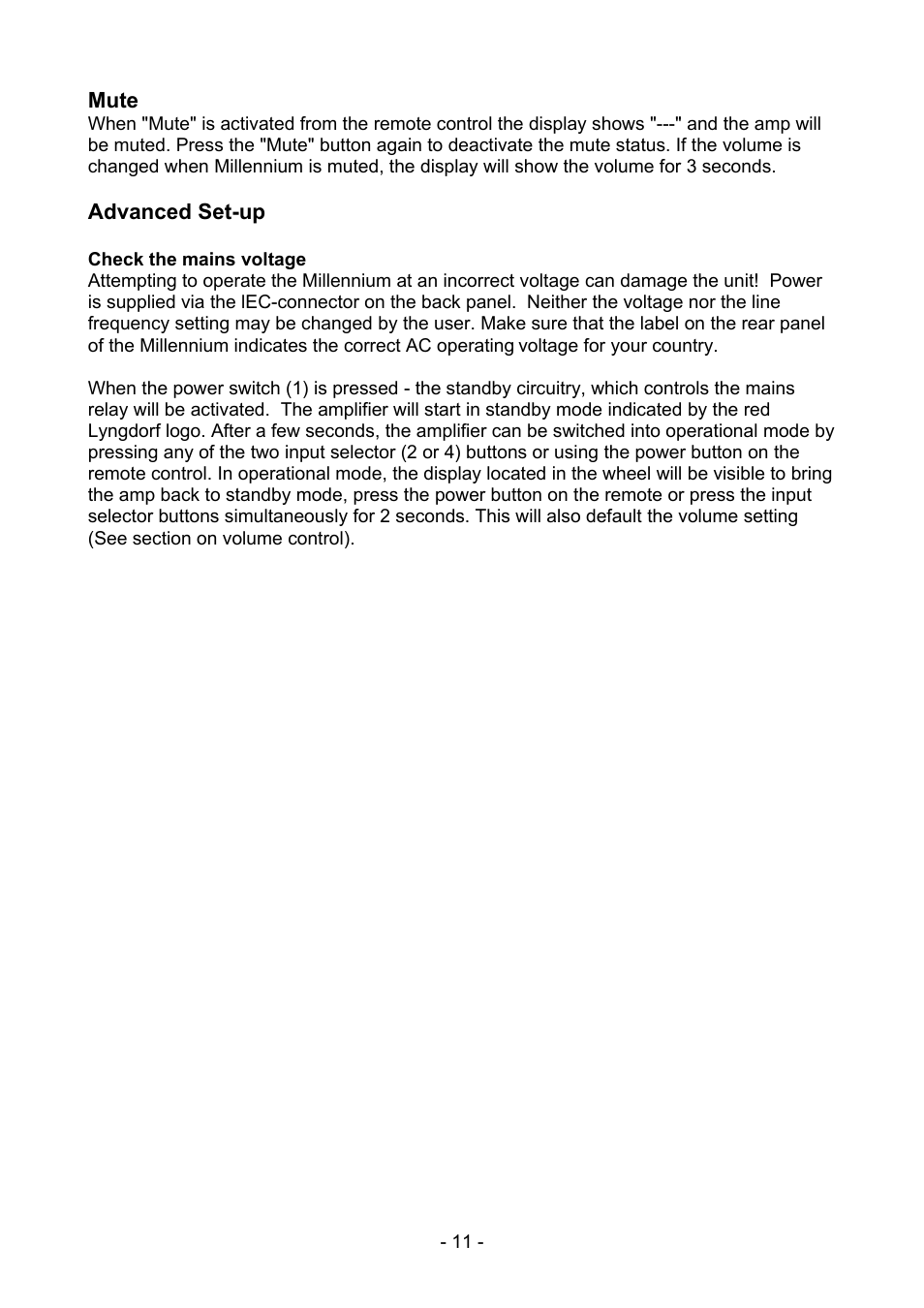 Lyngdorf Audio MkIV User Manual | Page 11 / 20