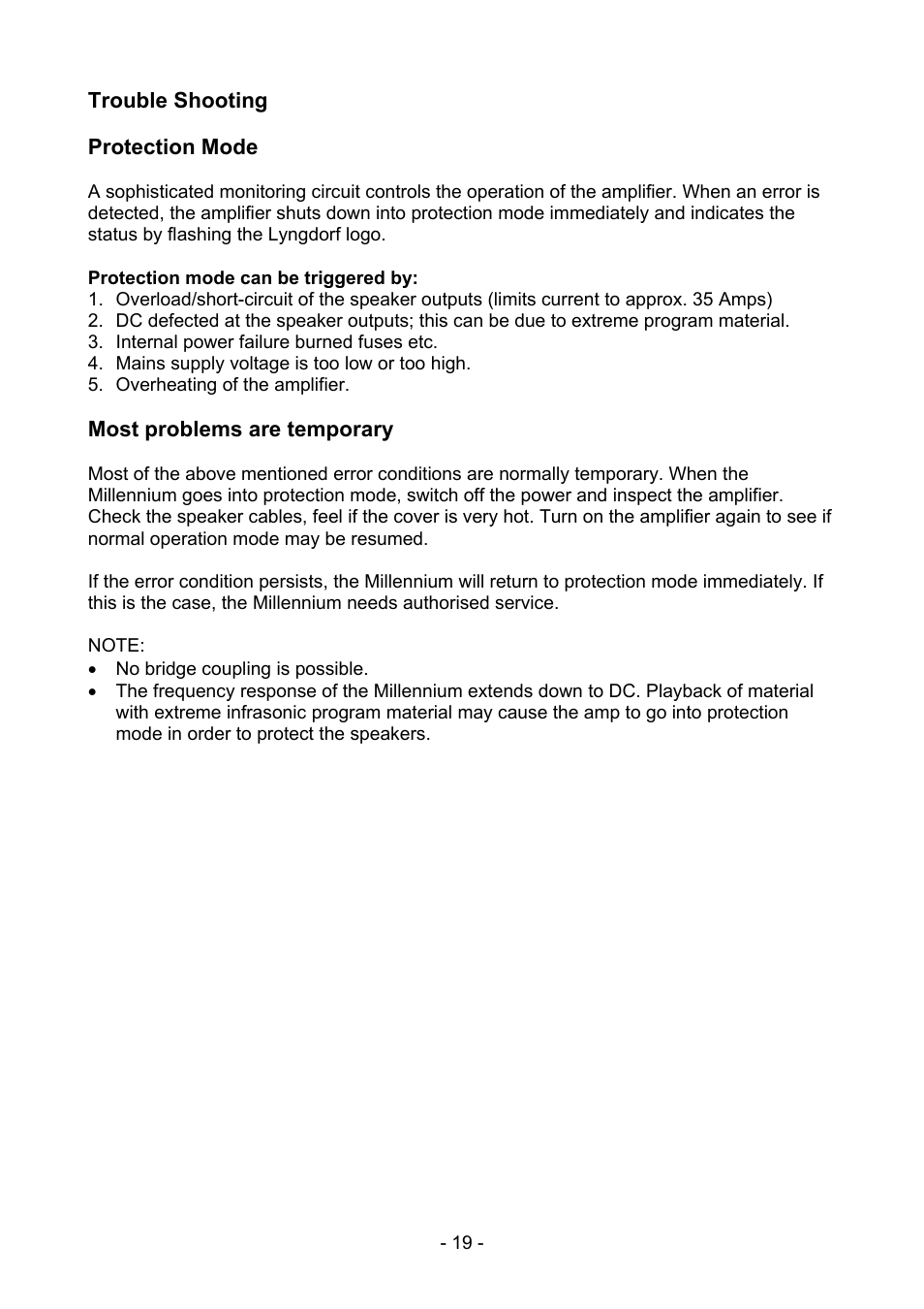 Lyngdorf Audio MkIV User Manual | Page 19 / 20