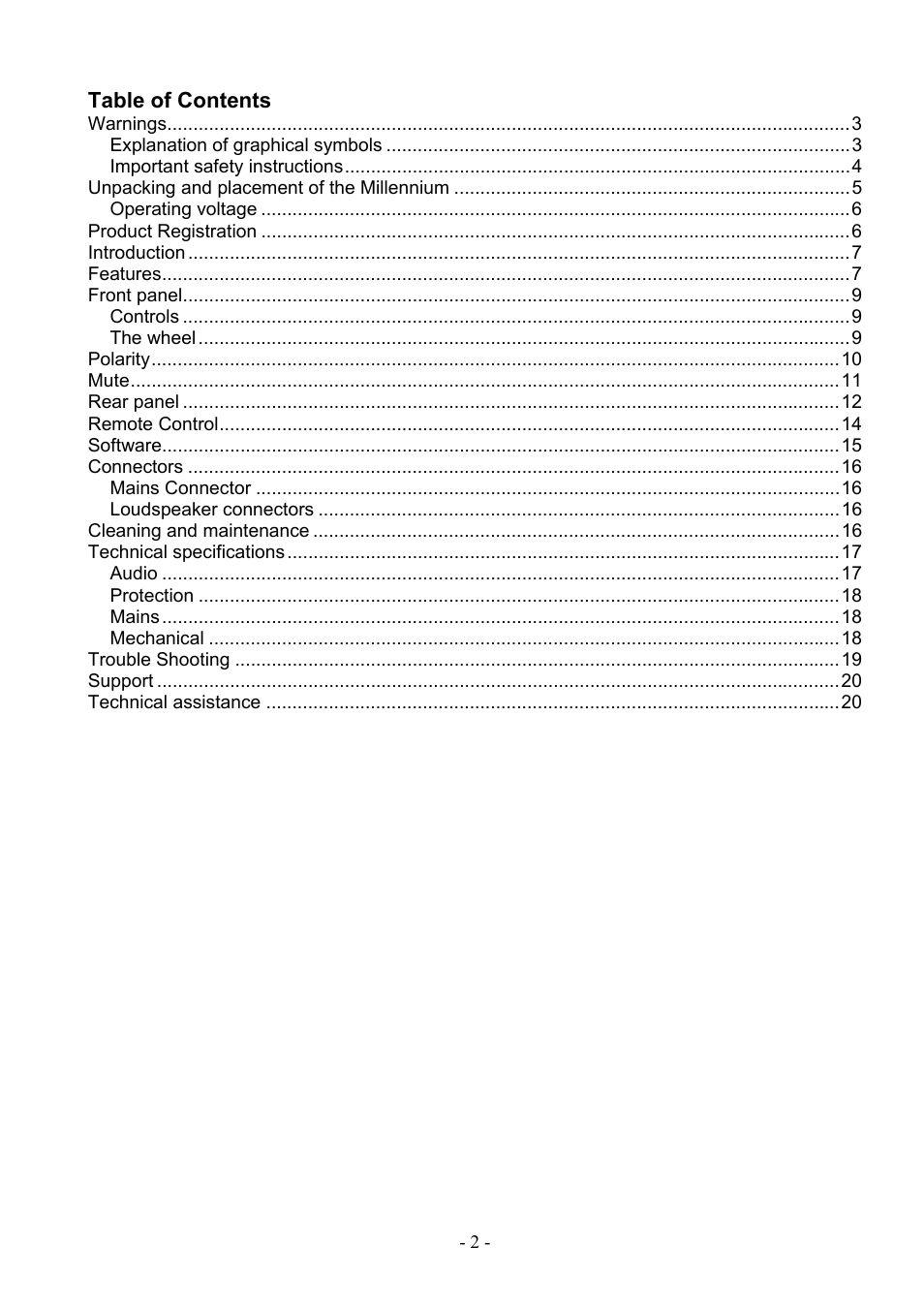 Lyngdorf Audio MkIV User Manual | Page 2 / 20