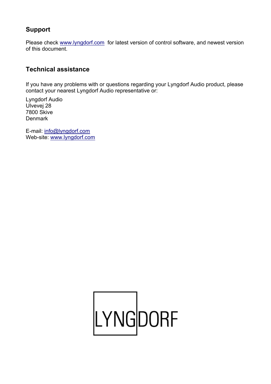 Lyngdorf Audio MkIV User Manual | Page 20 / 20