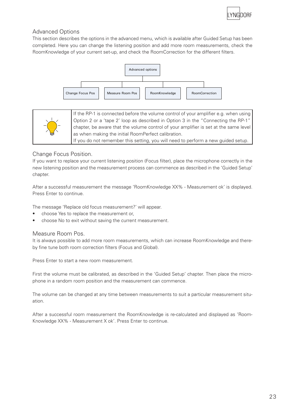 Lyngdorf Audio RoomPerfect RP-1 User Manual | Page 23 / 40