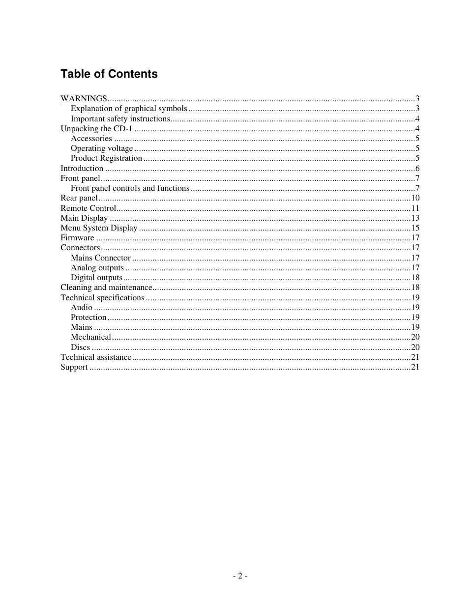 Lyngdorf Audio CD-1 User Manual | Page 2 / 21