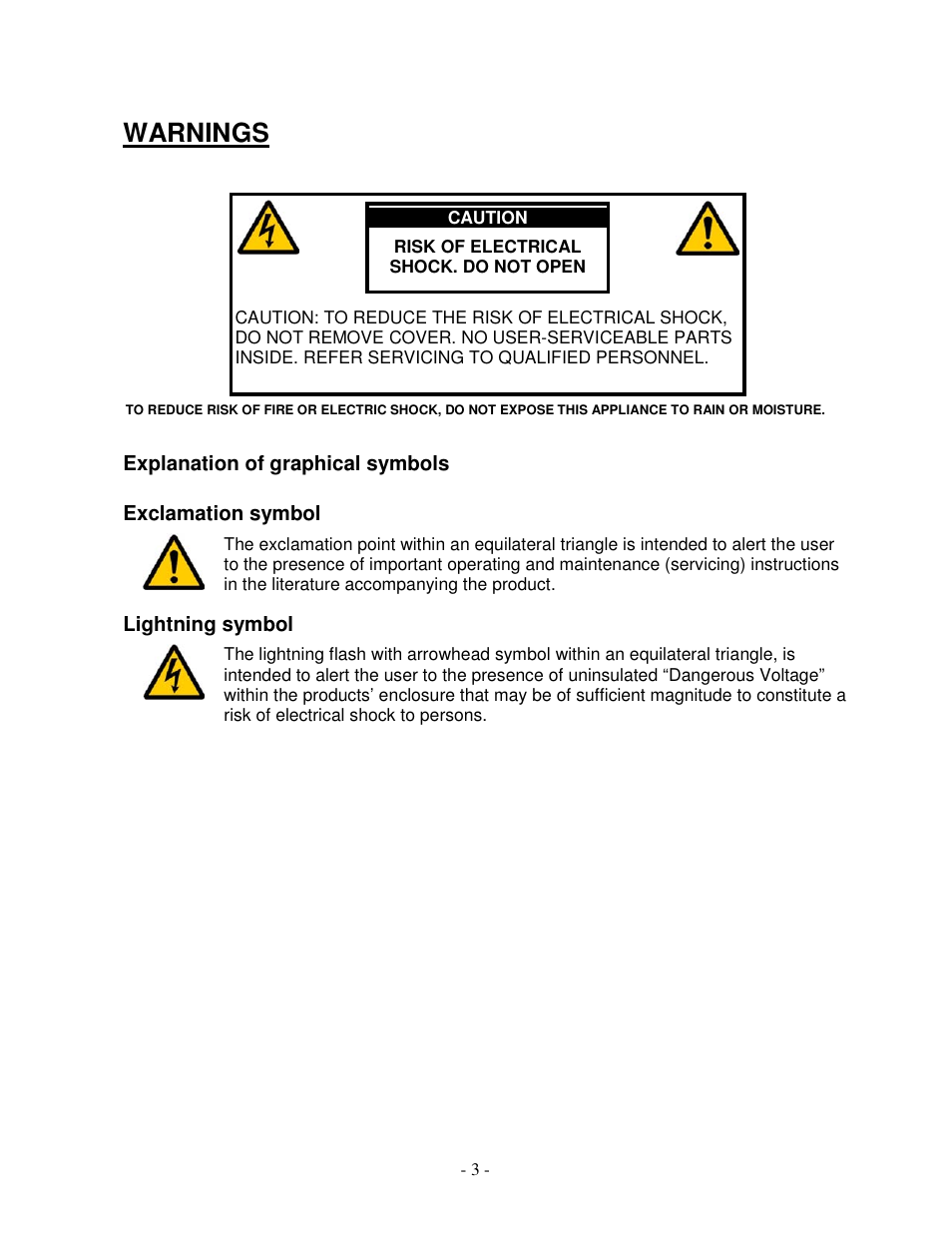 Warnings | Lyngdorf Audio CD-1 User Manual | Page 3 / 21