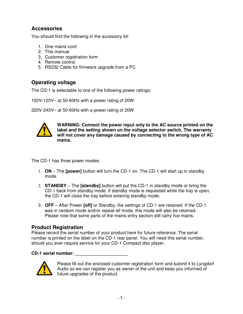 Lyngdorf Audio CD-1 User Manual | Page 5 / 21