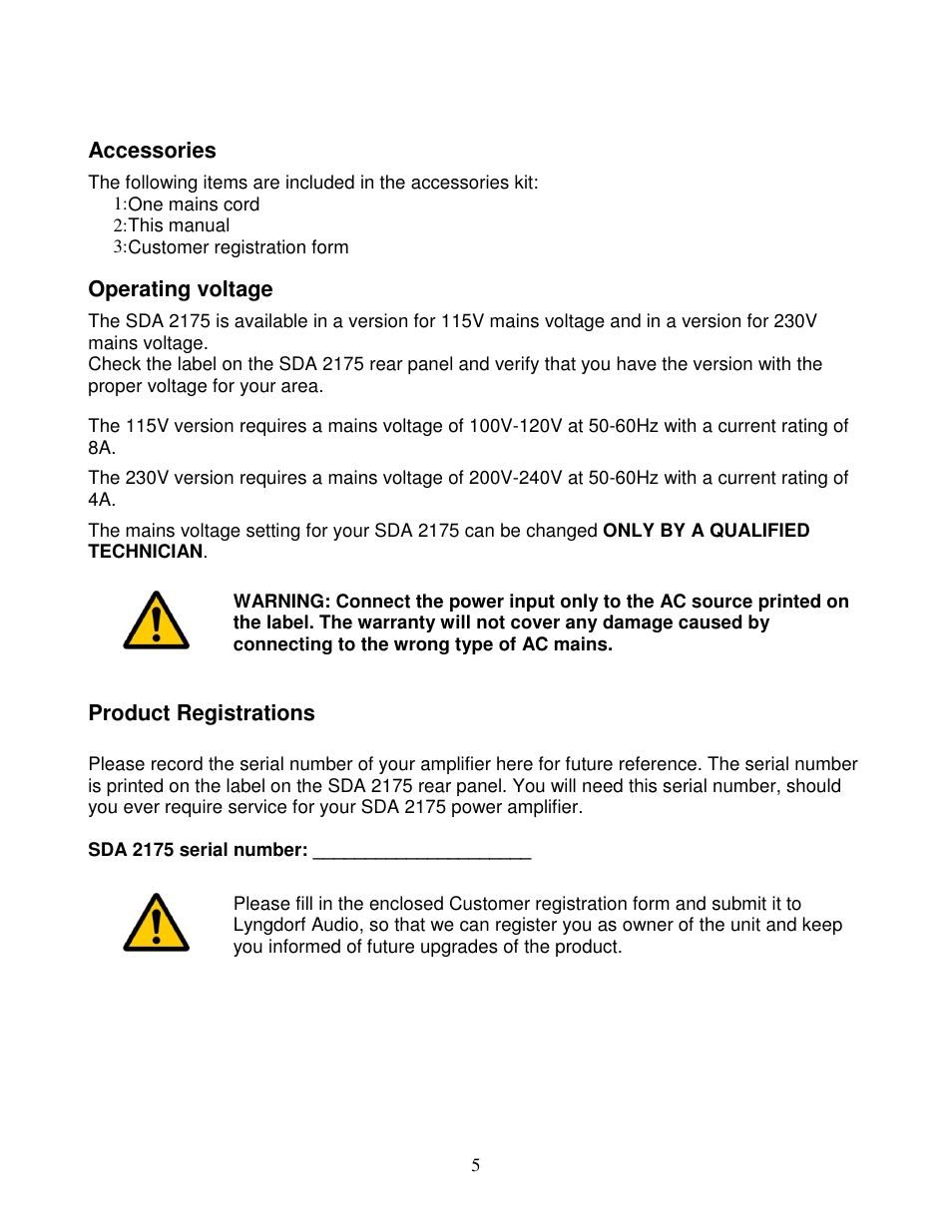Lyngdorf Audio SDA 2175 User Manual | Page 5 / 12