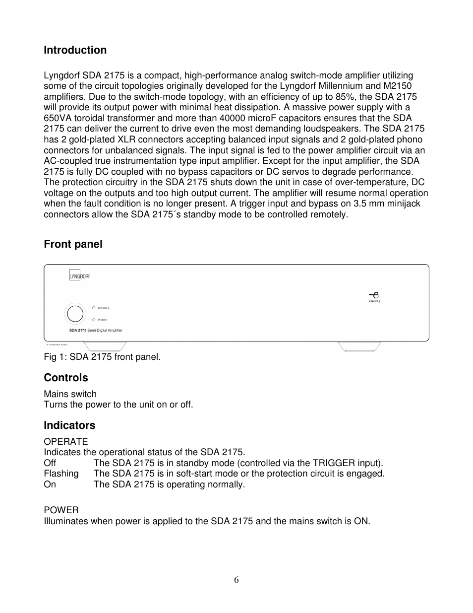 Lyngdorf Audio SDA 2175 User Manual | Page 6 / 12