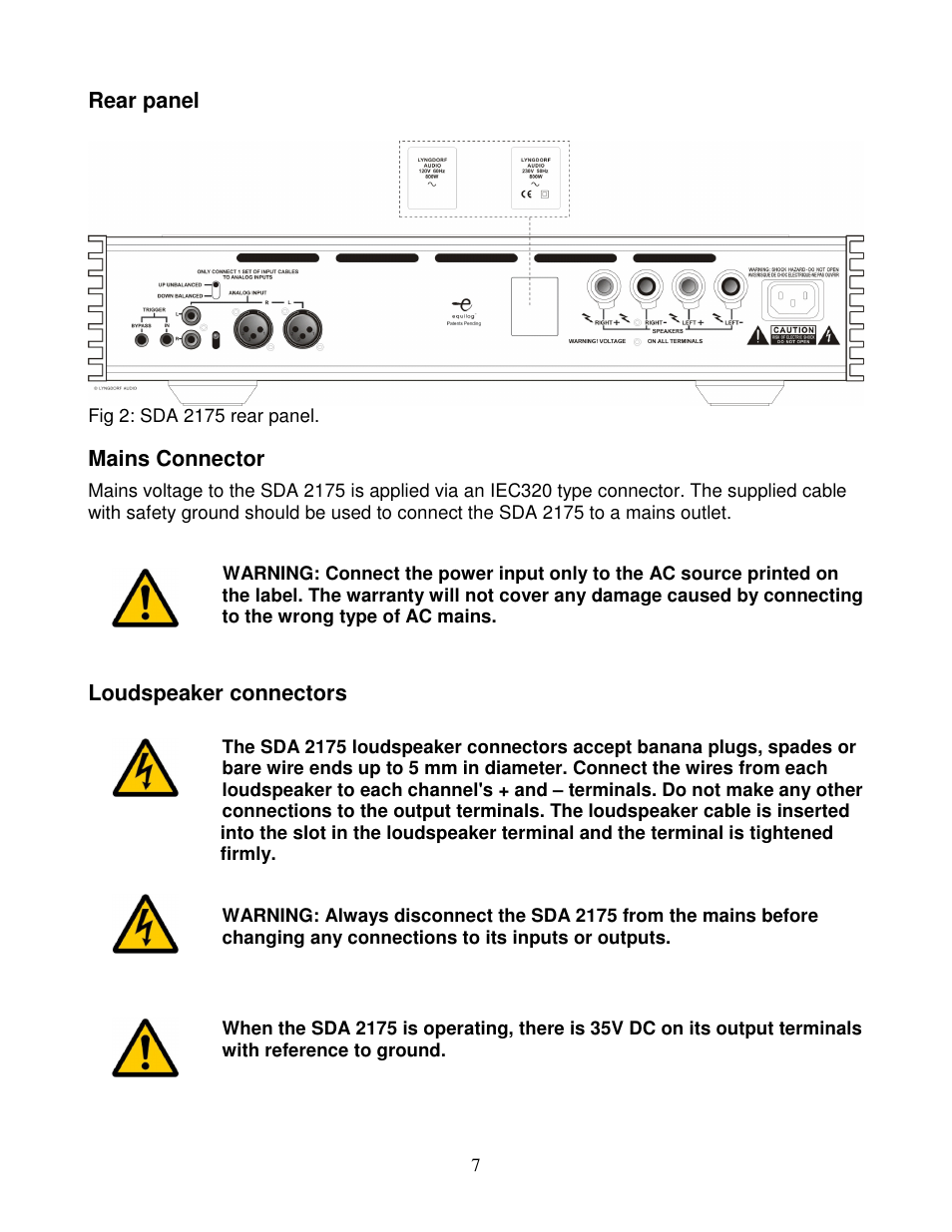 Lyngdorf Audio SDA 2175 User Manual | Page 7 / 12