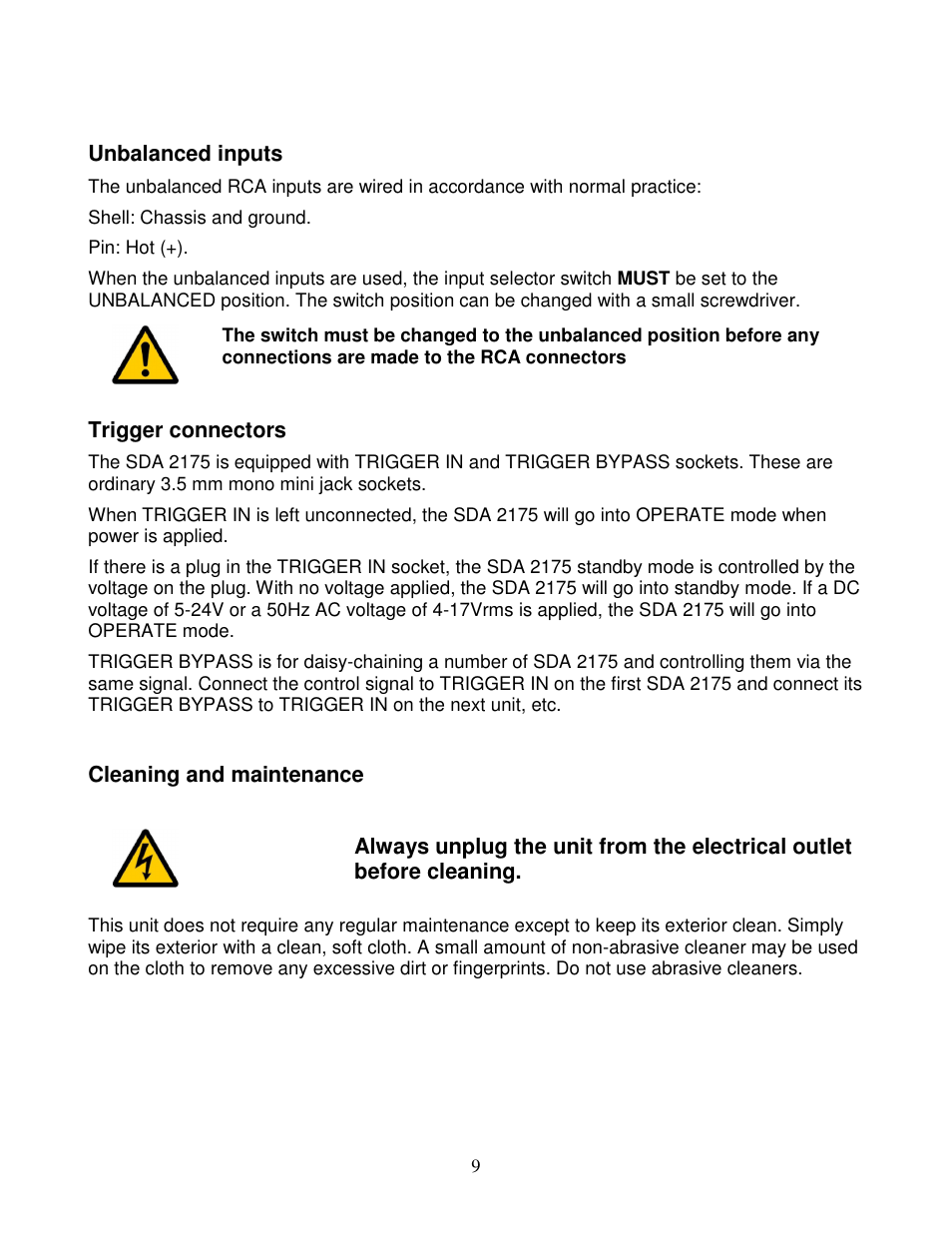 Lyngdorf Audio SDA 2175 User Manual | Page 9 / 12