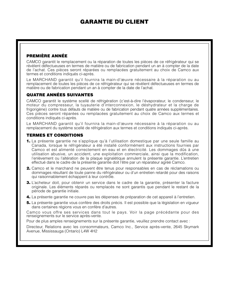 Garantie, Garantie du client | LivinBox Storage Products Co. 24 User Manual | Page 60 / 92