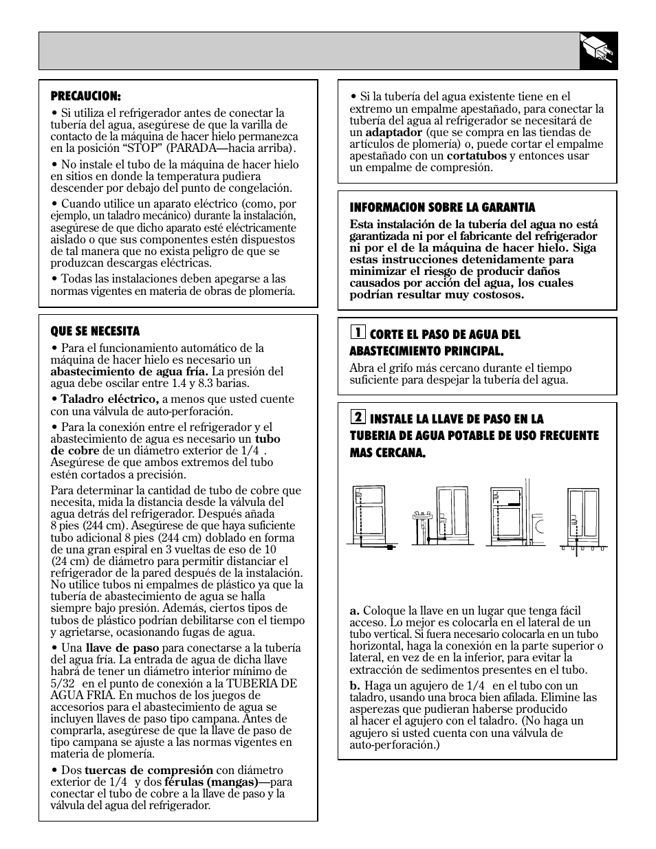 Instrucciones para la instalación, De la tubería de agua , 80, 79 instalacion de la tuberia del agua | LivinBox Storage Products Co. 24 User Manual | Page 79 / 92