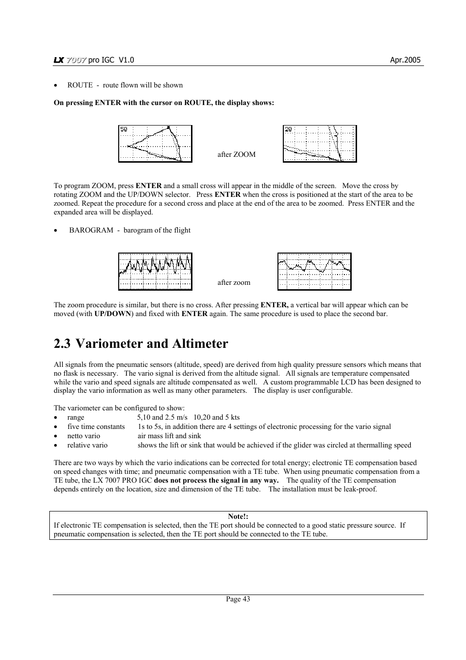 3 variometer and altimeter | LXI LX7007 User Manual | Page 43 / 72