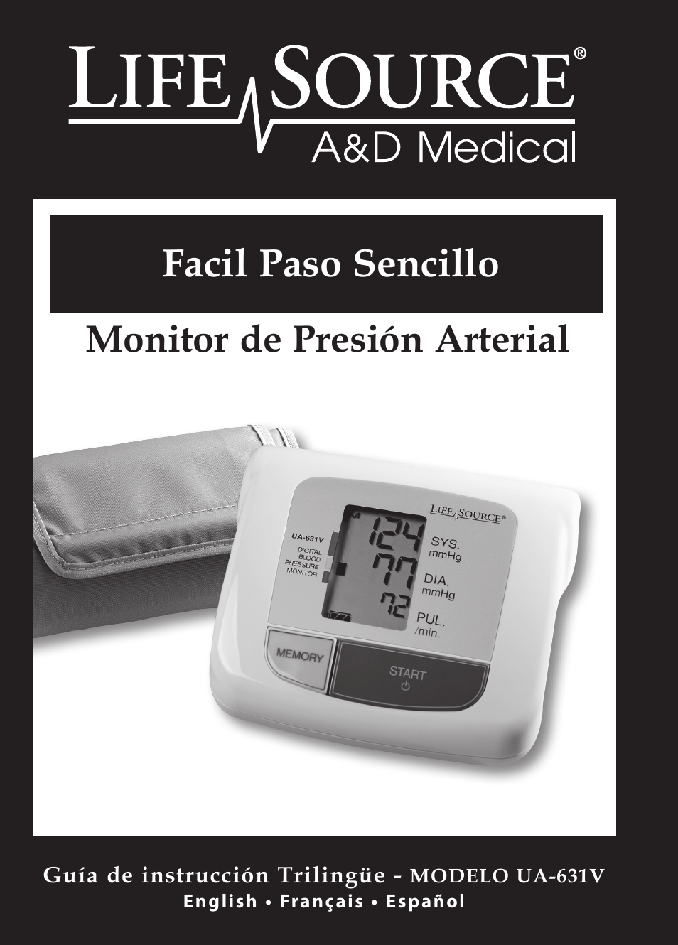 Facil paso sencillo, Monitor de presión arterial | LifeSource Easy OnE stEp Blood Pressure Monitor UA-631V User Manual | Page 49 / 72