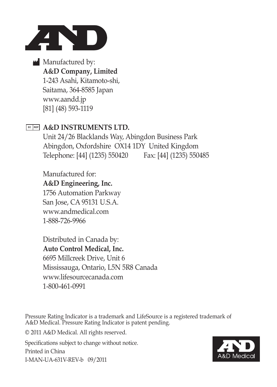 LifeSource Easy OnE stEp Blood Pressure Monitor UA-631V User Manual | Page 72 / 72