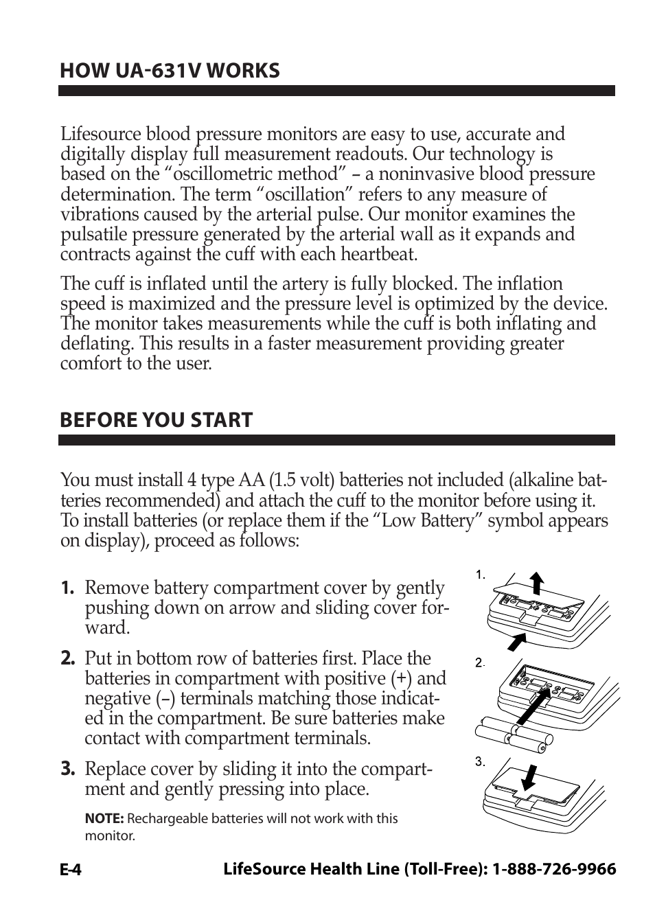 LifeSource Easy OnE stEp Blood Pressure Monitor UA-631V User Manual | Page 8 / 72