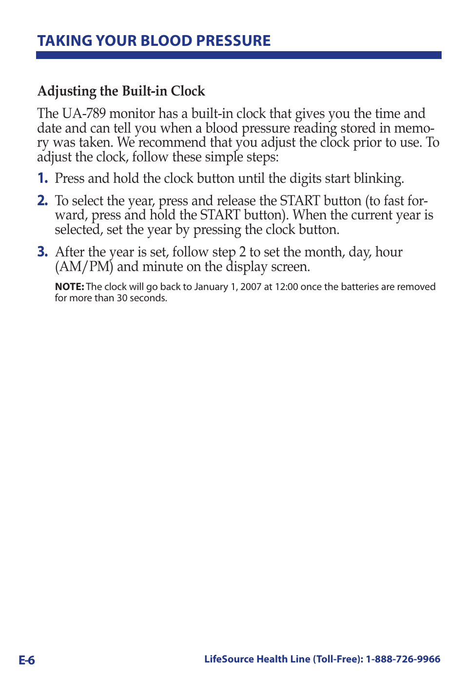 Taking your blood pressure | LifeSource UA-789 User Manual | Page 10 / 27