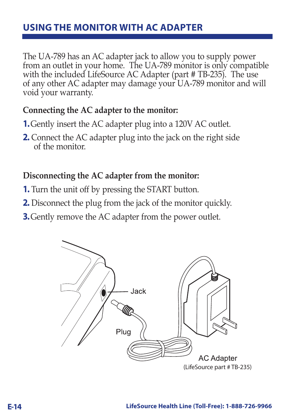 LifeSource UA-789 User Manual | Page 18 / 27