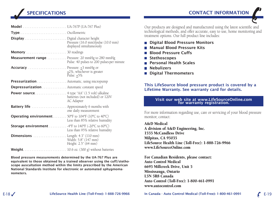 LifeSource UA-767 Plus User Manual | Page 12 / 13