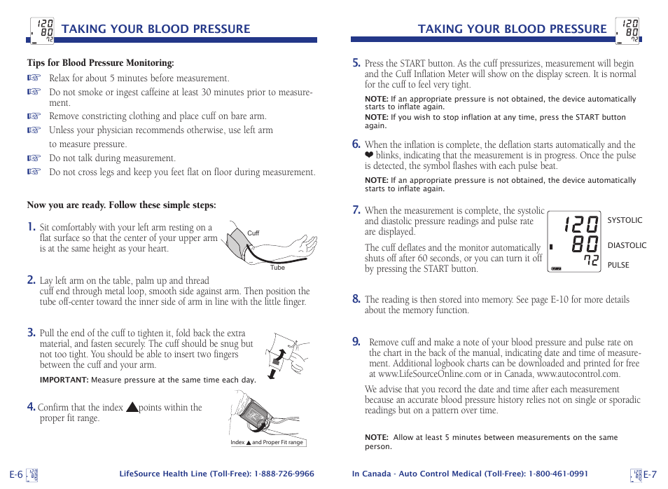LifeSource UA-767 Plus User Manual | Page 6 / 13