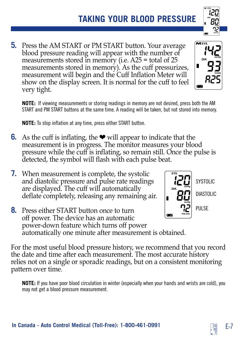 Taking your blood pressure | LifeSource ADVANCE MEMORY WRIST UB512 User Manual | Page 10 / 22