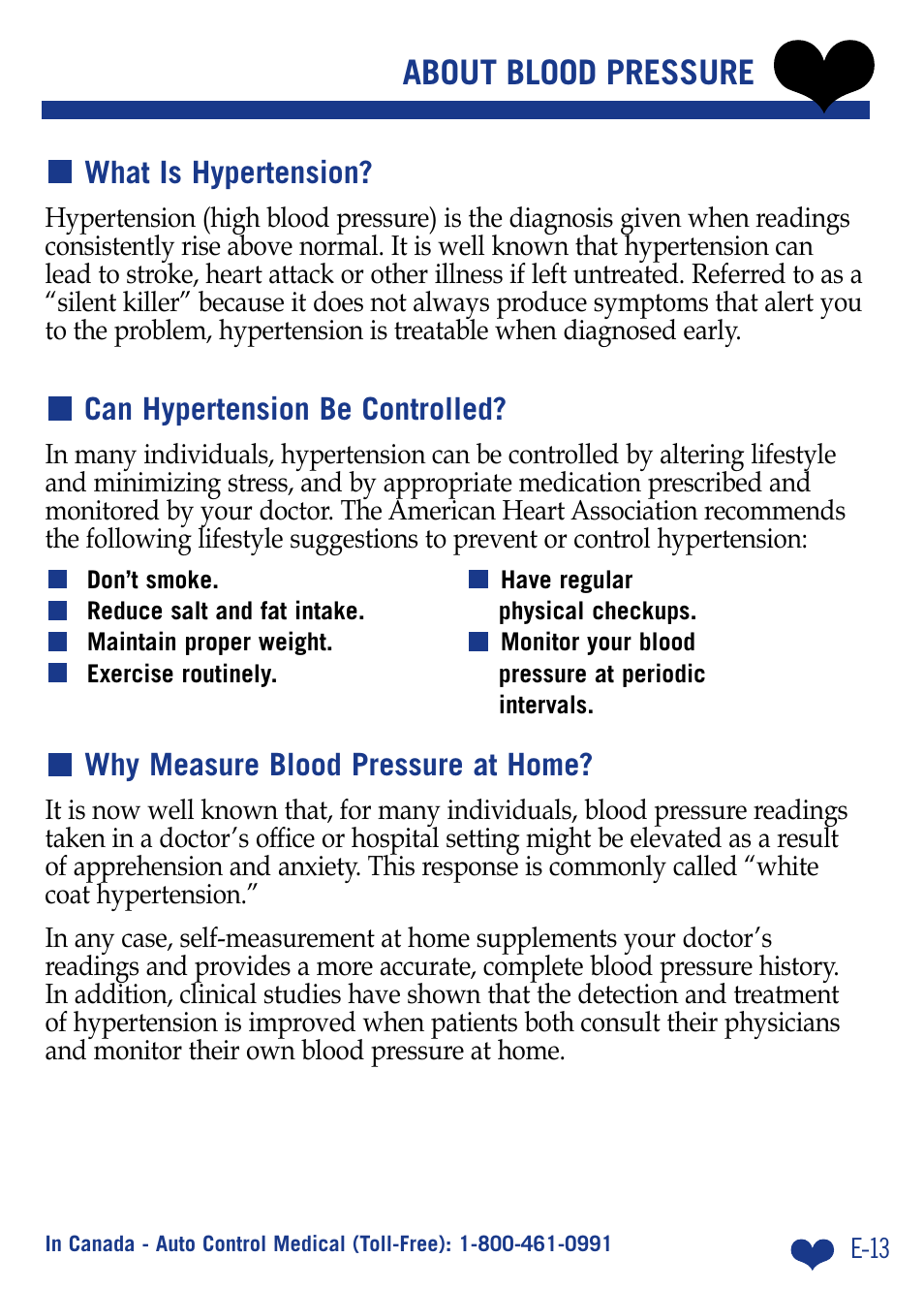 About blood pressure, What is hypertension, Can hypertension be controlled | Why measure blood pressure at home | LifeSource ADVANCE MEMORY WRIST UB512 User Manual | Page 16 / 22
