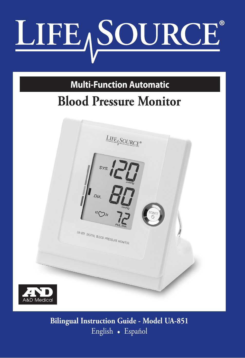 LifeSource Life Source Blood Pressure Monitor UA-851 User Manual | 52 pages