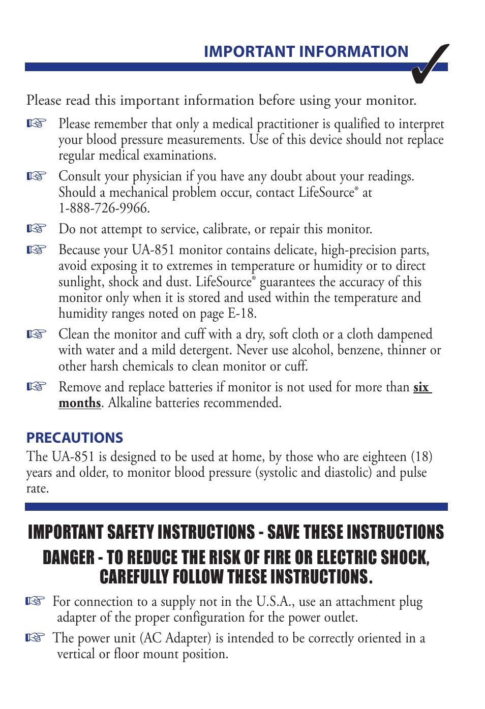 LifeSource Life Source Blood Pressure Monitor UA-851 User Manual | Page 3 / 52