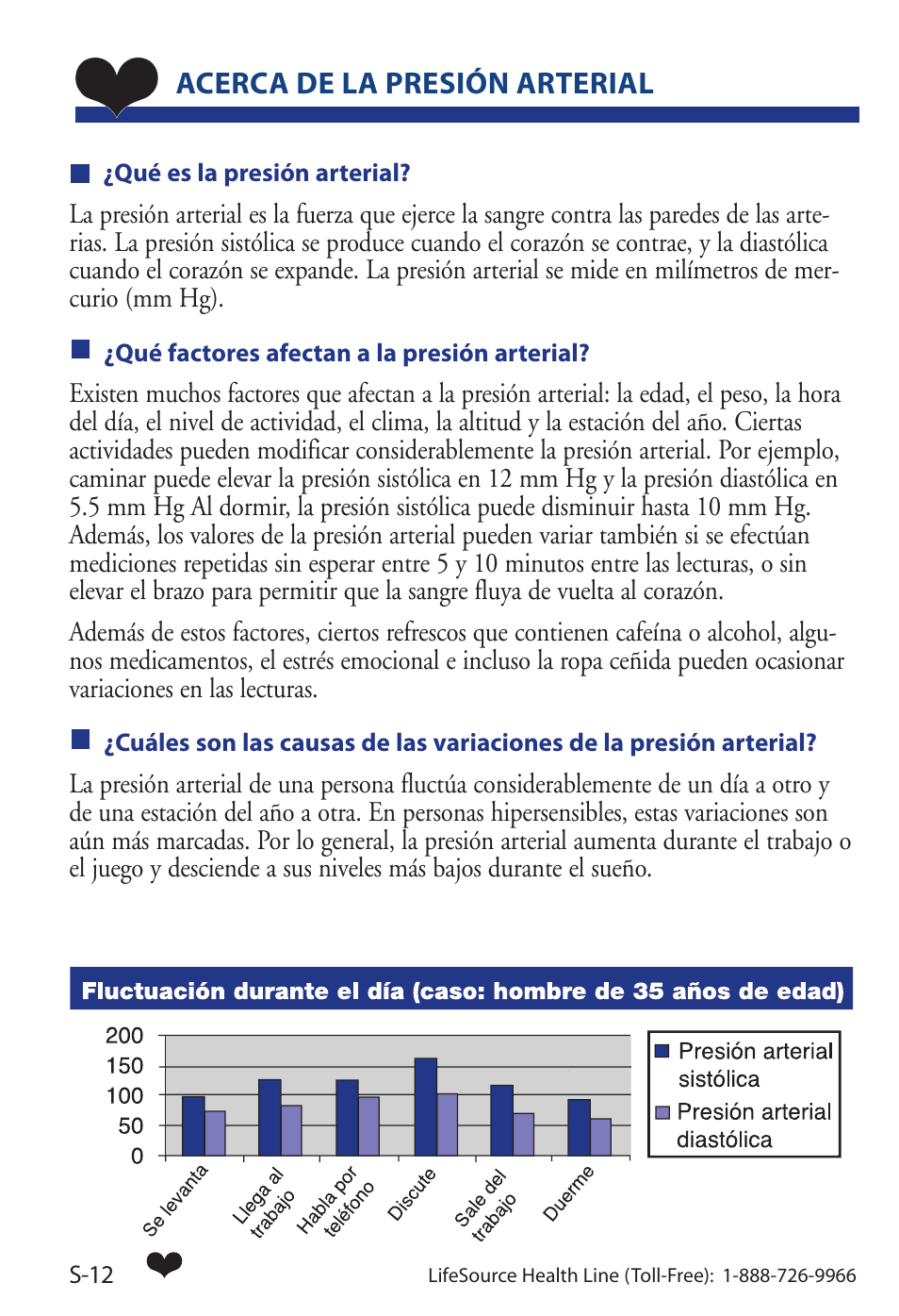 Acerca de la presión arterial | LifeSource Life Source Blood Pressure Monitor UA-851 User Manual | Page 40 / 52