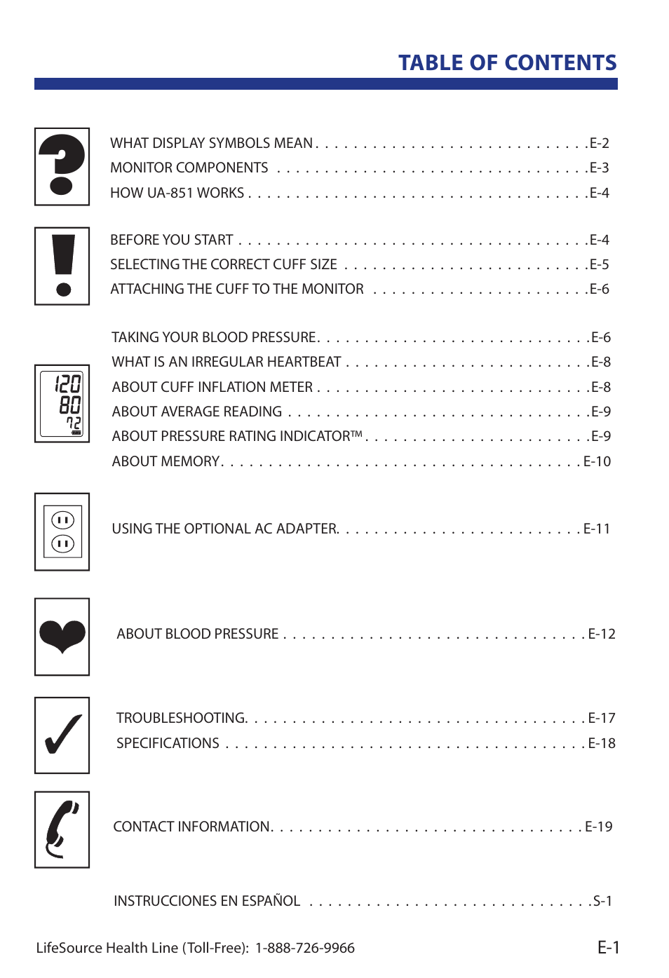 LifeSource Life Source Blood Pressure Monitor UA-851 User Manual | Page 5 / 52