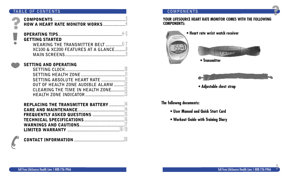 LifeSource XC100 User Manual | Page 2 / 11