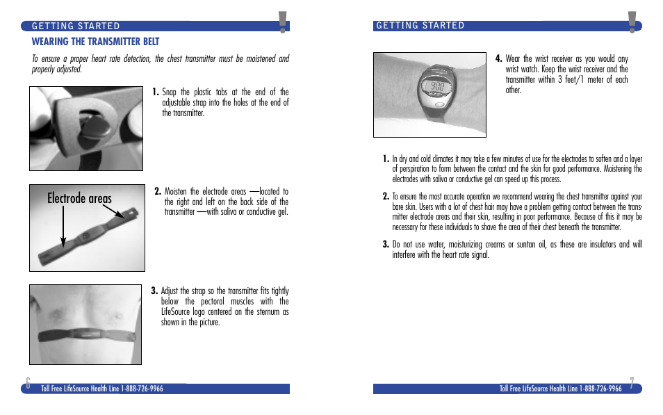 Electrode areas | LifeSource XC100 User Manual | Page 4 / 11