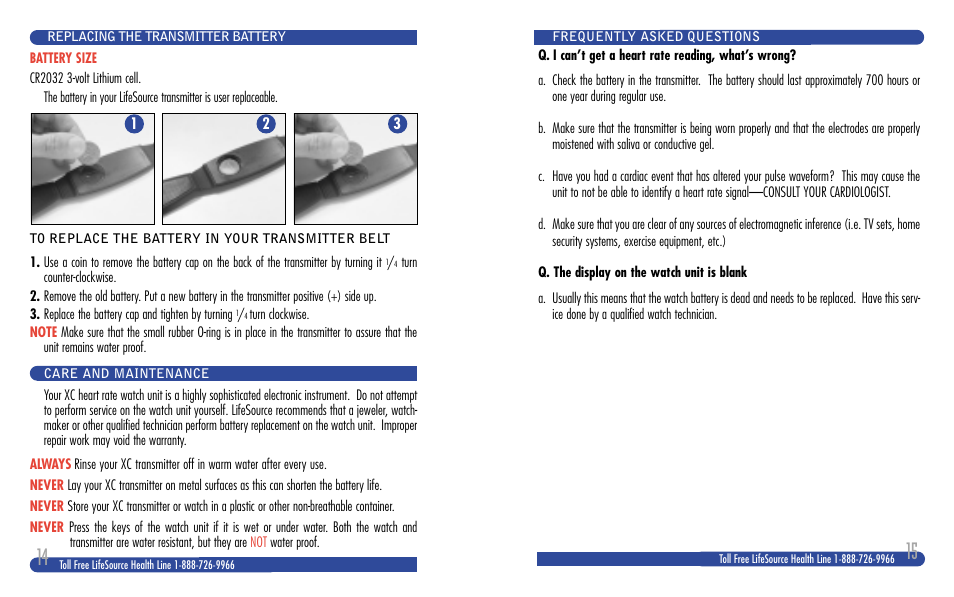 LifeSource XC100 User Manual | Page 8 / 11