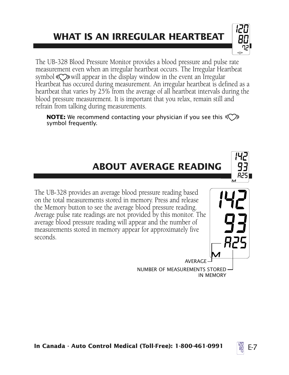 What is an irregular heartbeat, About average reading | LifeSource UB-328 User Manual | Page 10 / 20