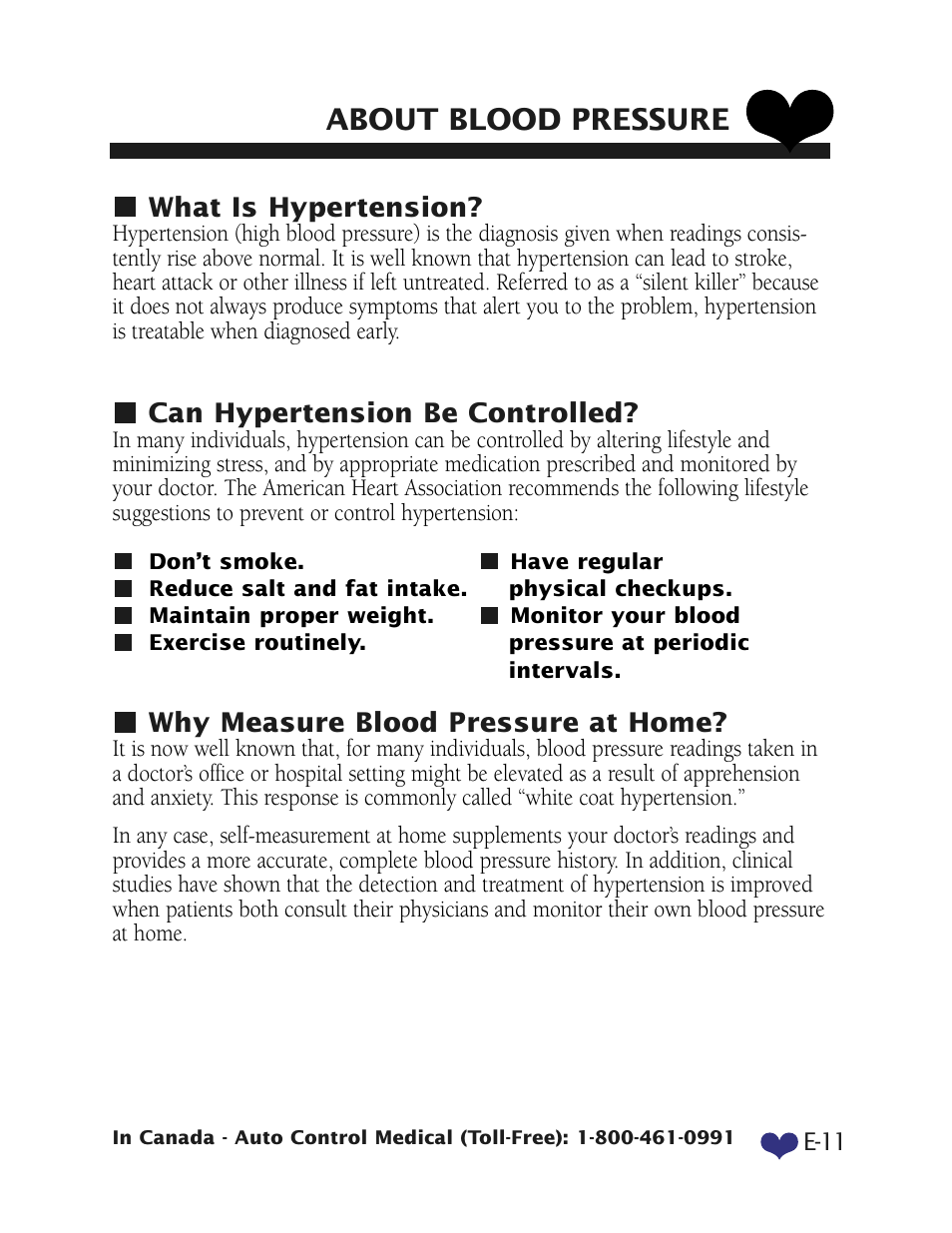 About blood pressure, What is hypertension, Can hypertension be controlled | Why measure blood pressure at home | LifeSource UB-328 User Manual | Page 14 / 20