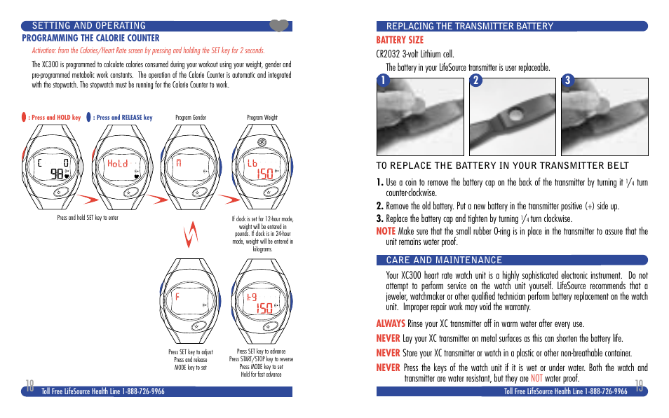 LifeSource XC 300 User Manual | Page 10 / 13