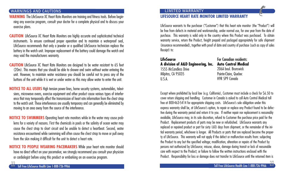 LifeSource XC 300 User Manual | Page 12 / 13