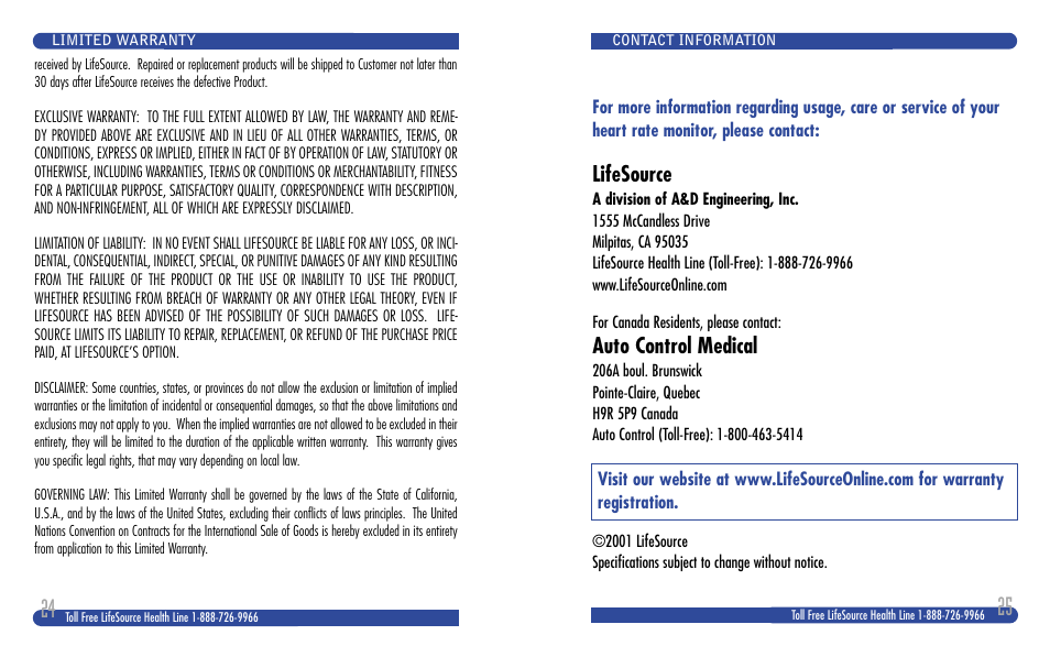 LifeSource XC 300 User Manual | Page 13 / 13